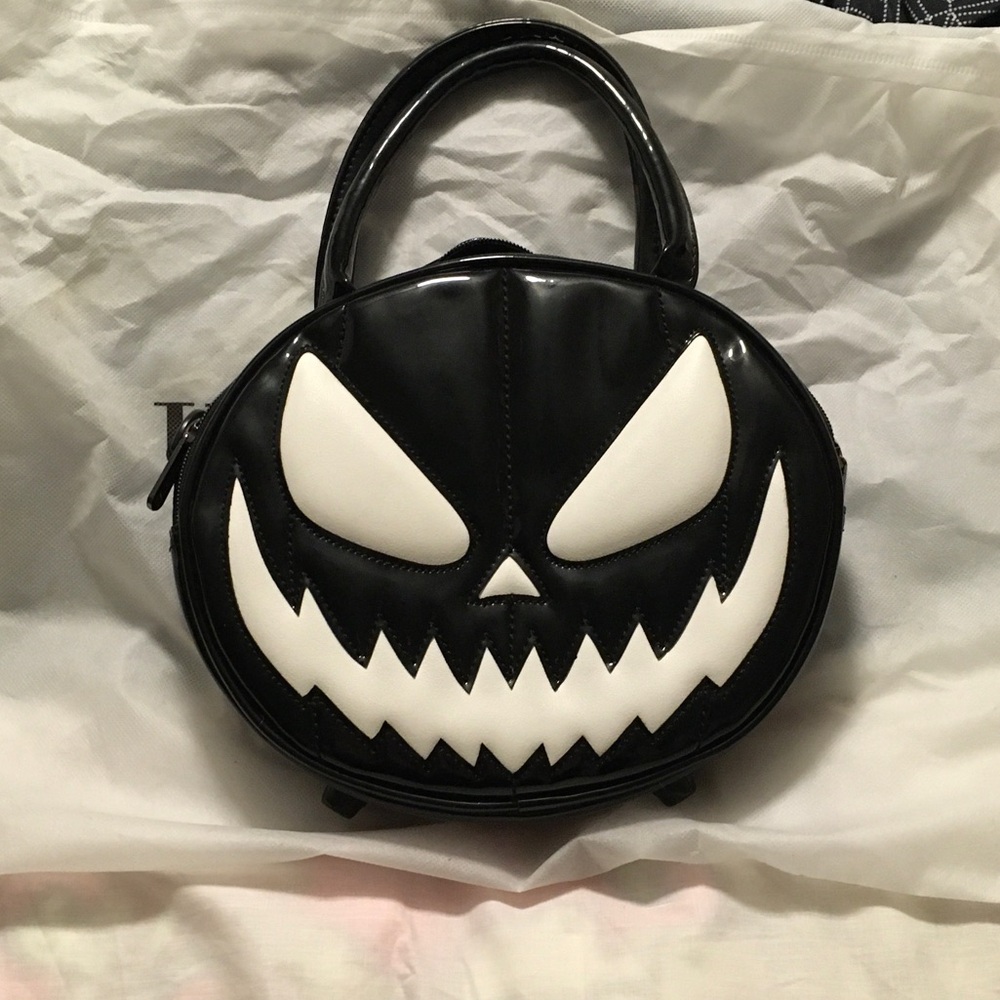 KillStar Black and White Jack-O'-Lantern Face Handbag - Women Bags